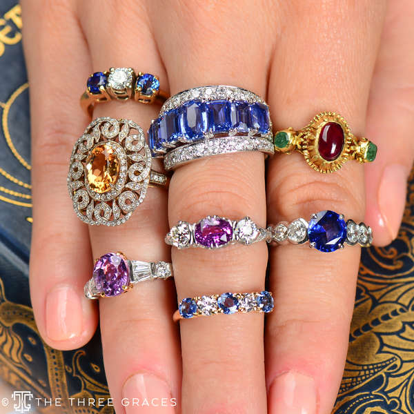 Sapphire Diamond Estate Ring - Contrasted Beauty