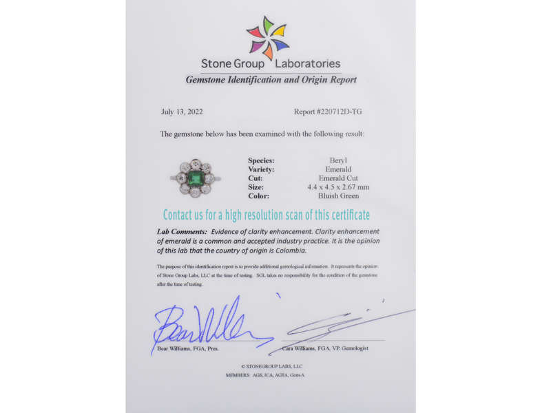 Colombian Emerald Diamond Engagement Ring