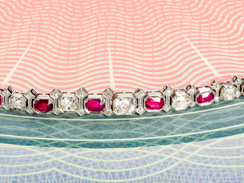 Superlative No Heat Burmese Ruby Diamond Bracelet