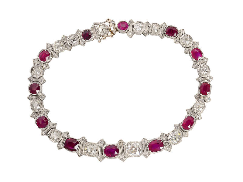 Superlative No Heat Burmese Ruby Diamond Bracelet