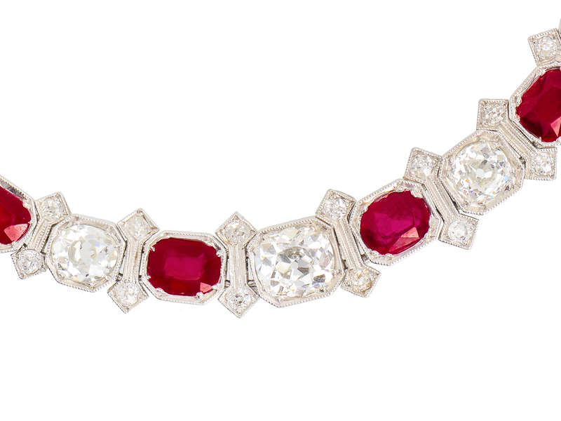 Superlative No Heat Burmese Ruby Diamond Bracelet