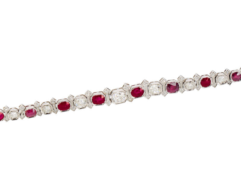 Superlative No Heat Burmese Ruby Diamond Bracelet