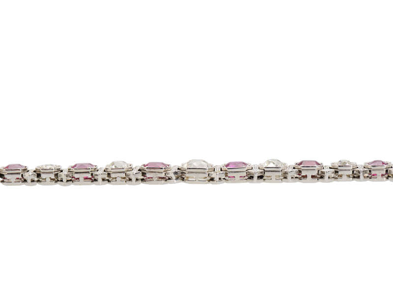 Superlative No Heat Burmese Ruby Diamond Bracelet