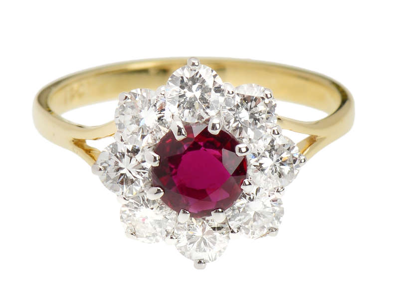 Engagement Ring of a Ruby & Diamonds