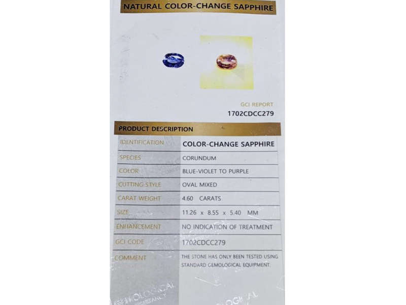 No Heat Color Change Lilac Sapphire Diamond Ring