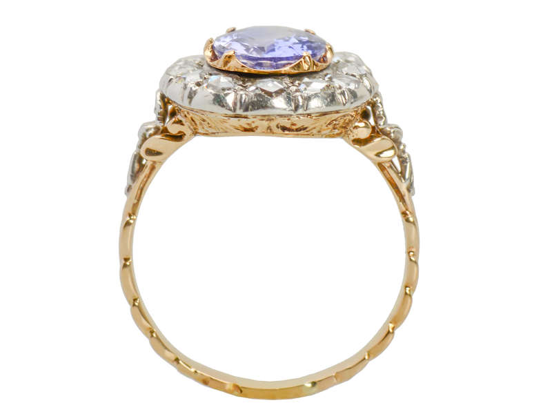No Heat Color Change Lilac Sapphire Diamond Ring