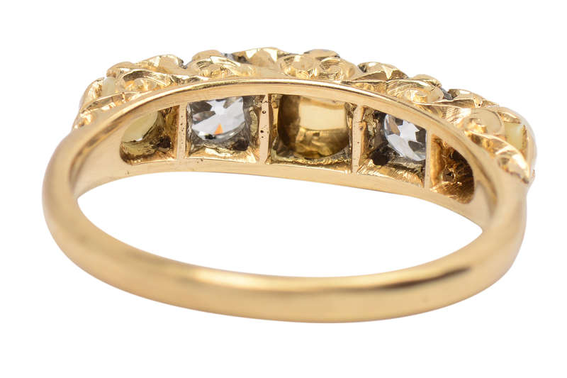 Natural Saltwater Pearl Diamond Ring