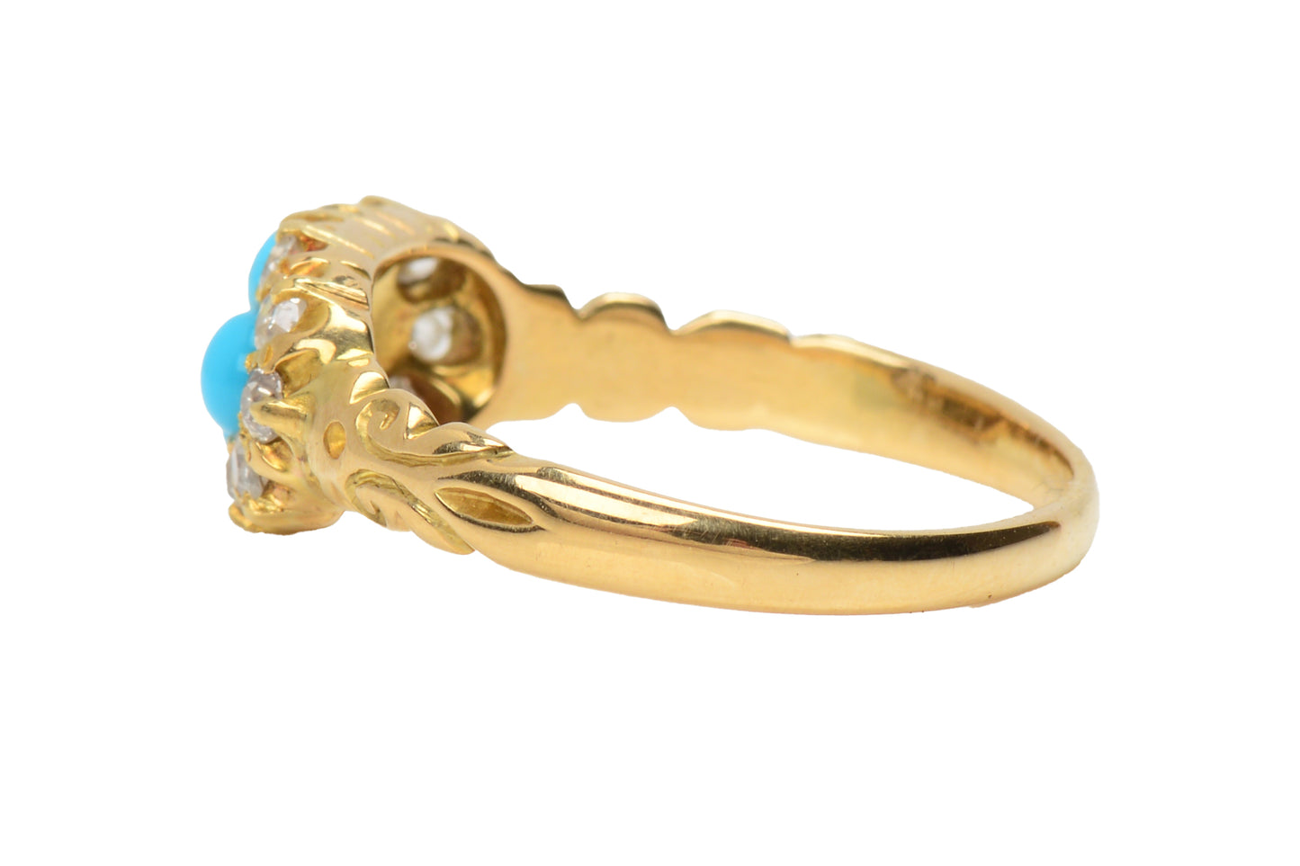 Antique Turquoise Diamond Gold Ring From 1892