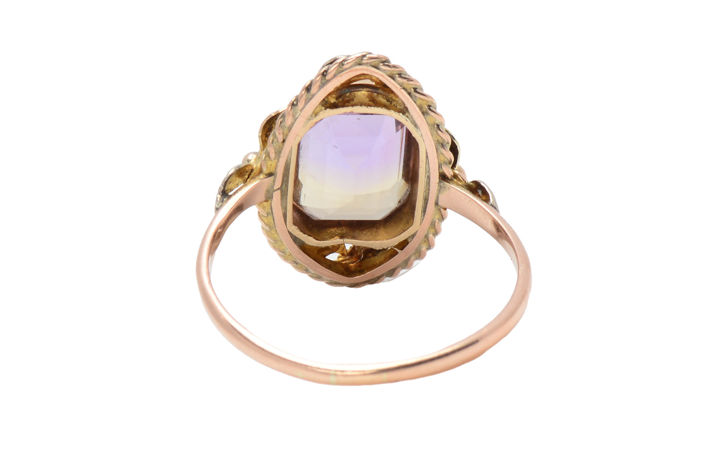 Naturalism - Ametrine Leaf Motif Gold Ring