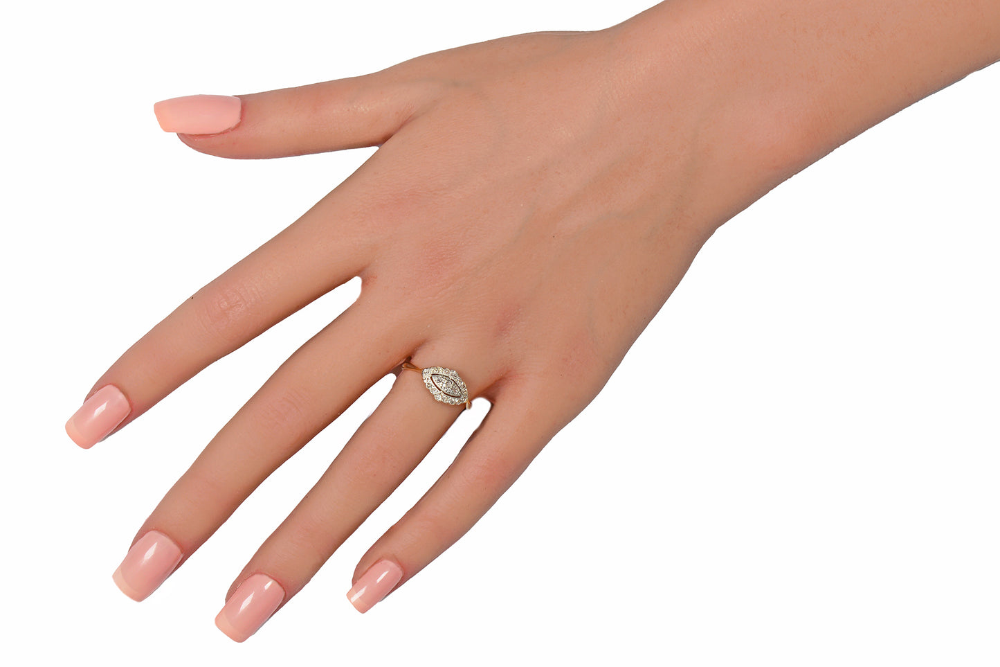 Antique 18k Gold Diamond Engagement Ring c. 1900