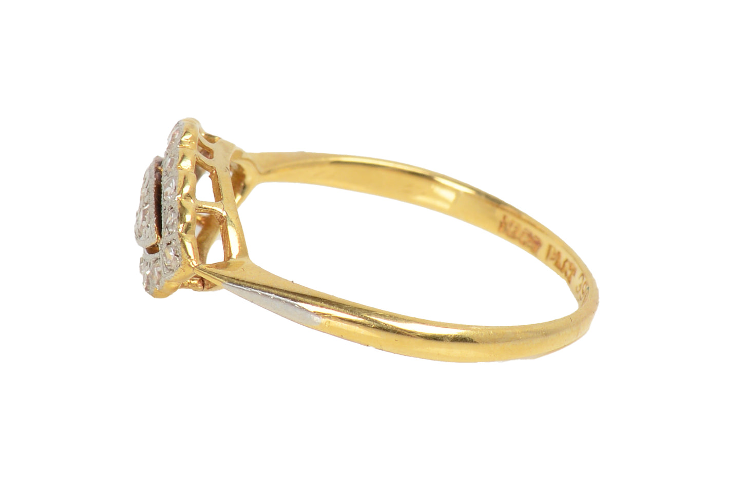 Antique 18k Gold Diamond Engagement Ring c. 1900