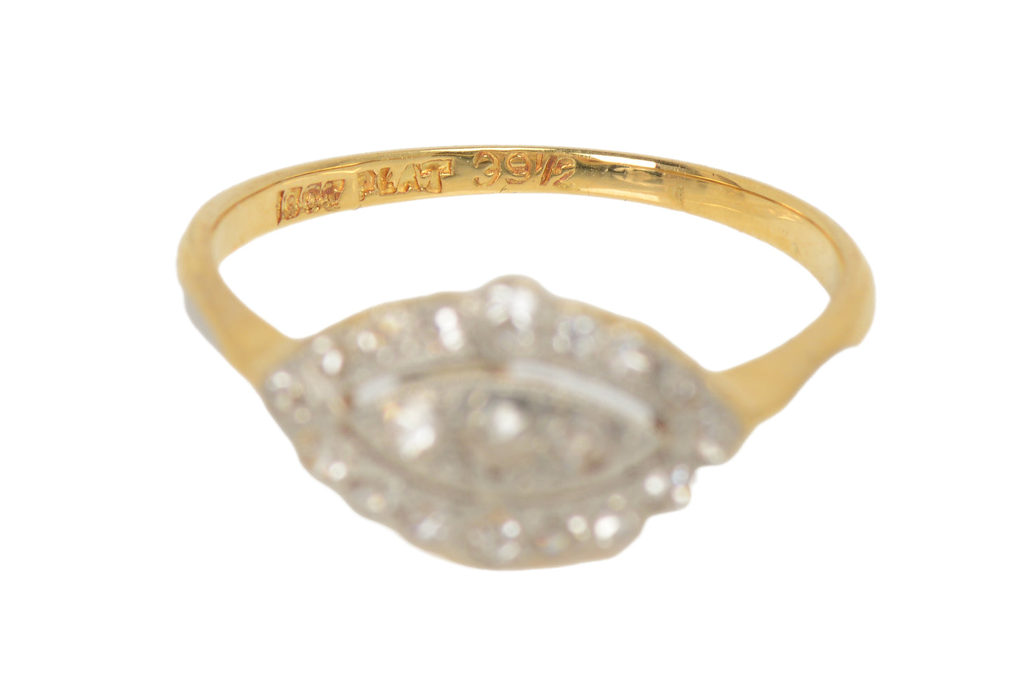 Antique 18k Gold Diamond Engagement Ring c. 1900