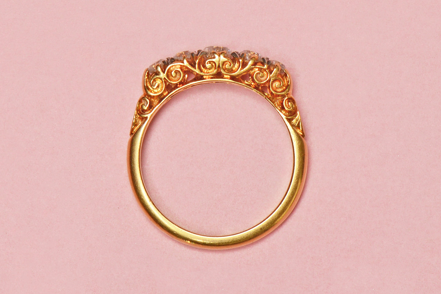 Stacked - Antique Five Diamond Ring in 18k