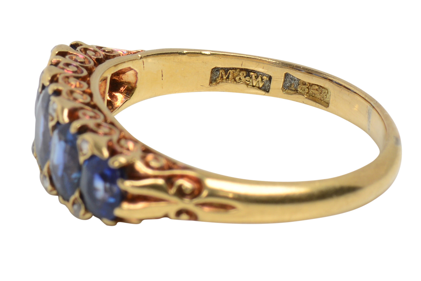 Mappin & Webb Antique Five Stone Sapphire Ring