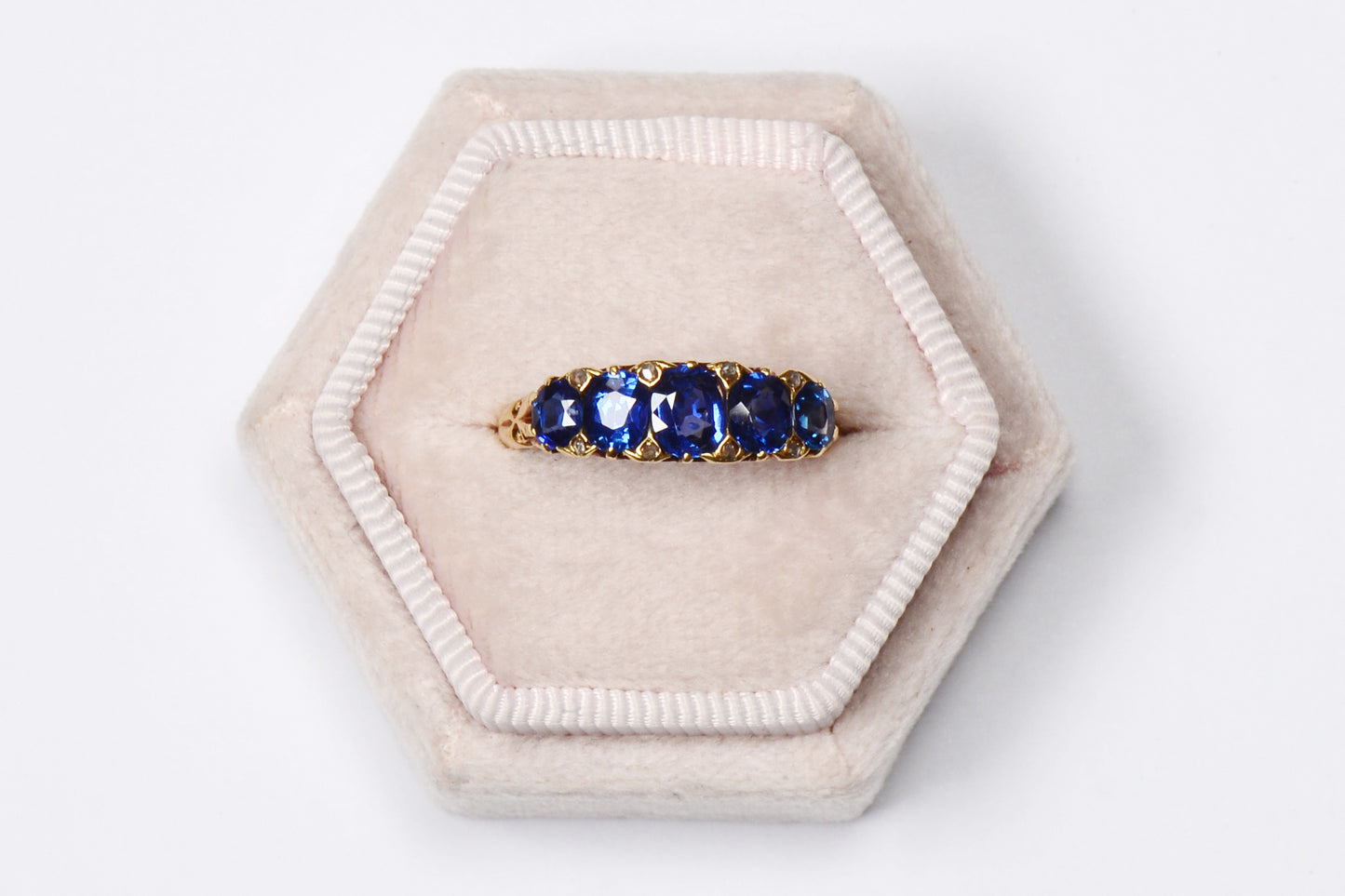 Mappin & Webb Antique Five Stone Sapphire Ring