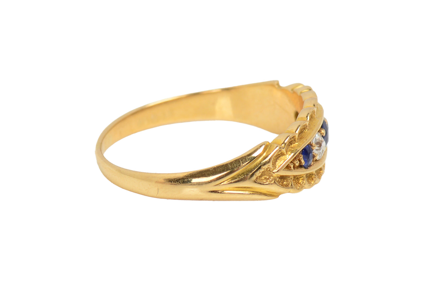 Antique Edwardian Sapphire Diamond Gold RIng