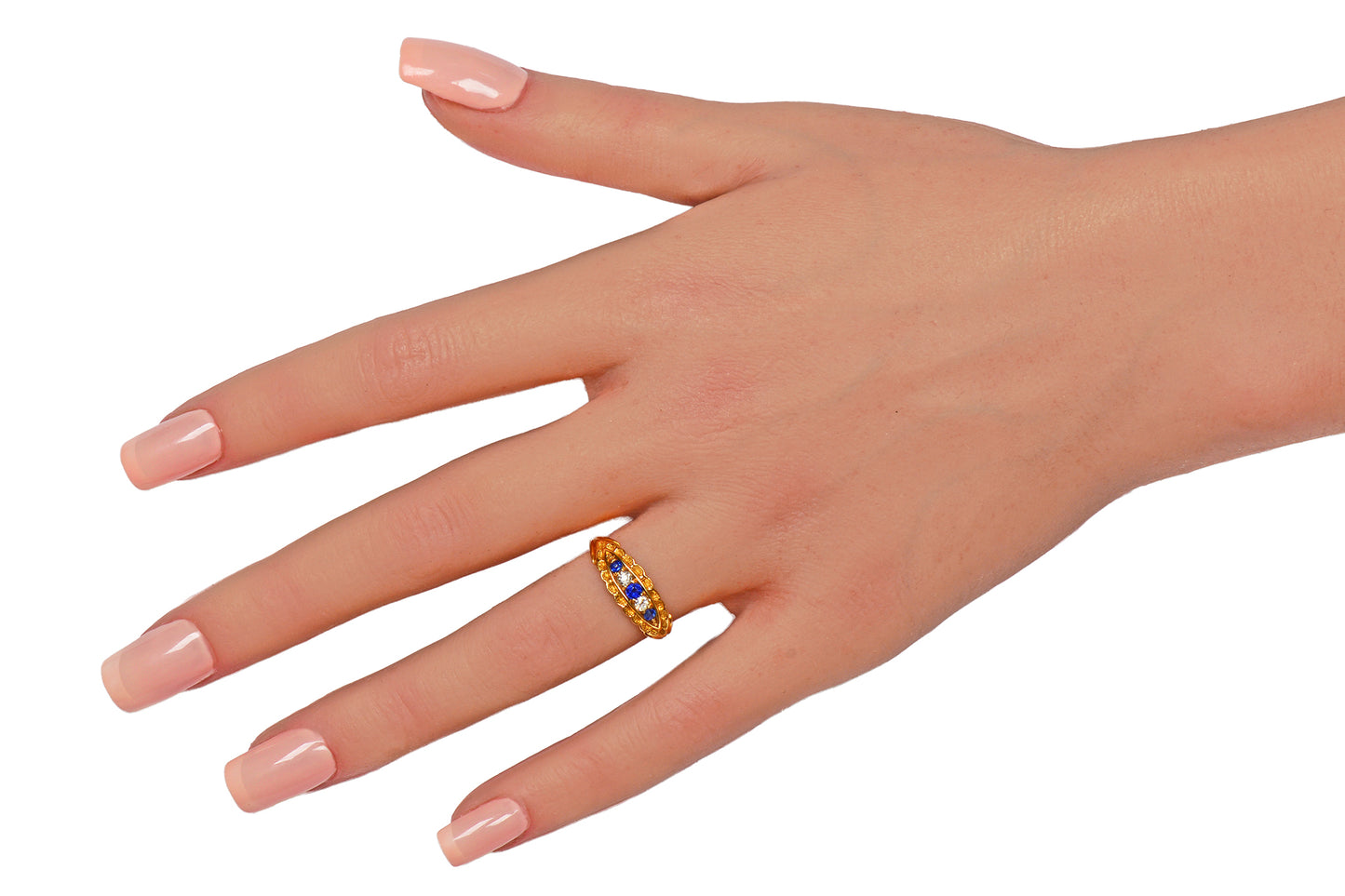 Antique Edwardian Sapphire Diamond Gold RIng