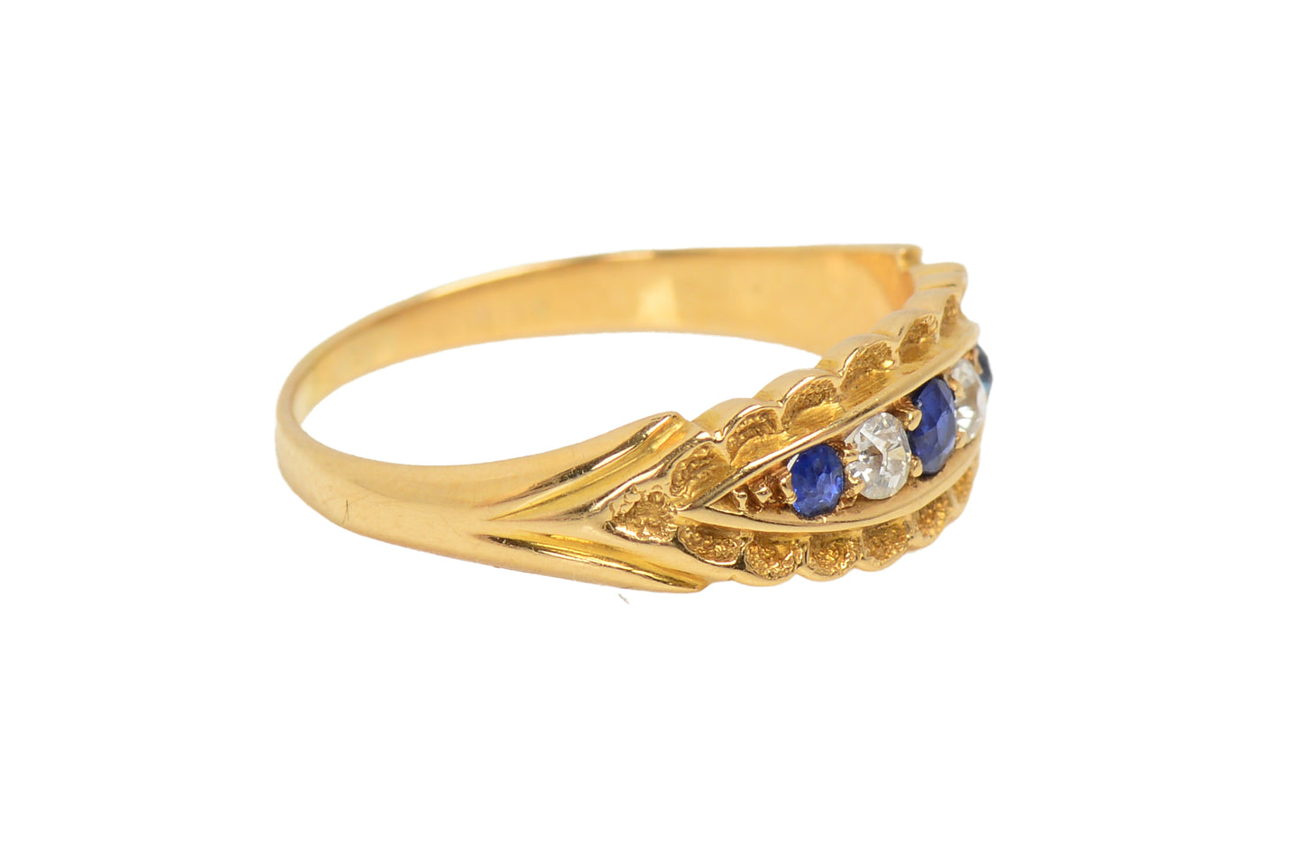 Antique Edwardian Sapphire Diamond Gold RIng