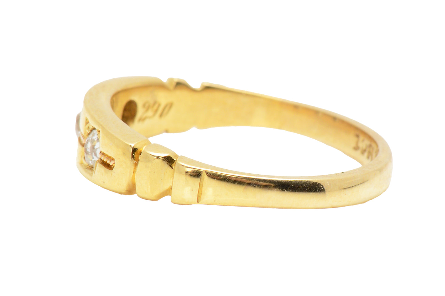 Antique Three Diamond 18k Gold Edwardian Ring