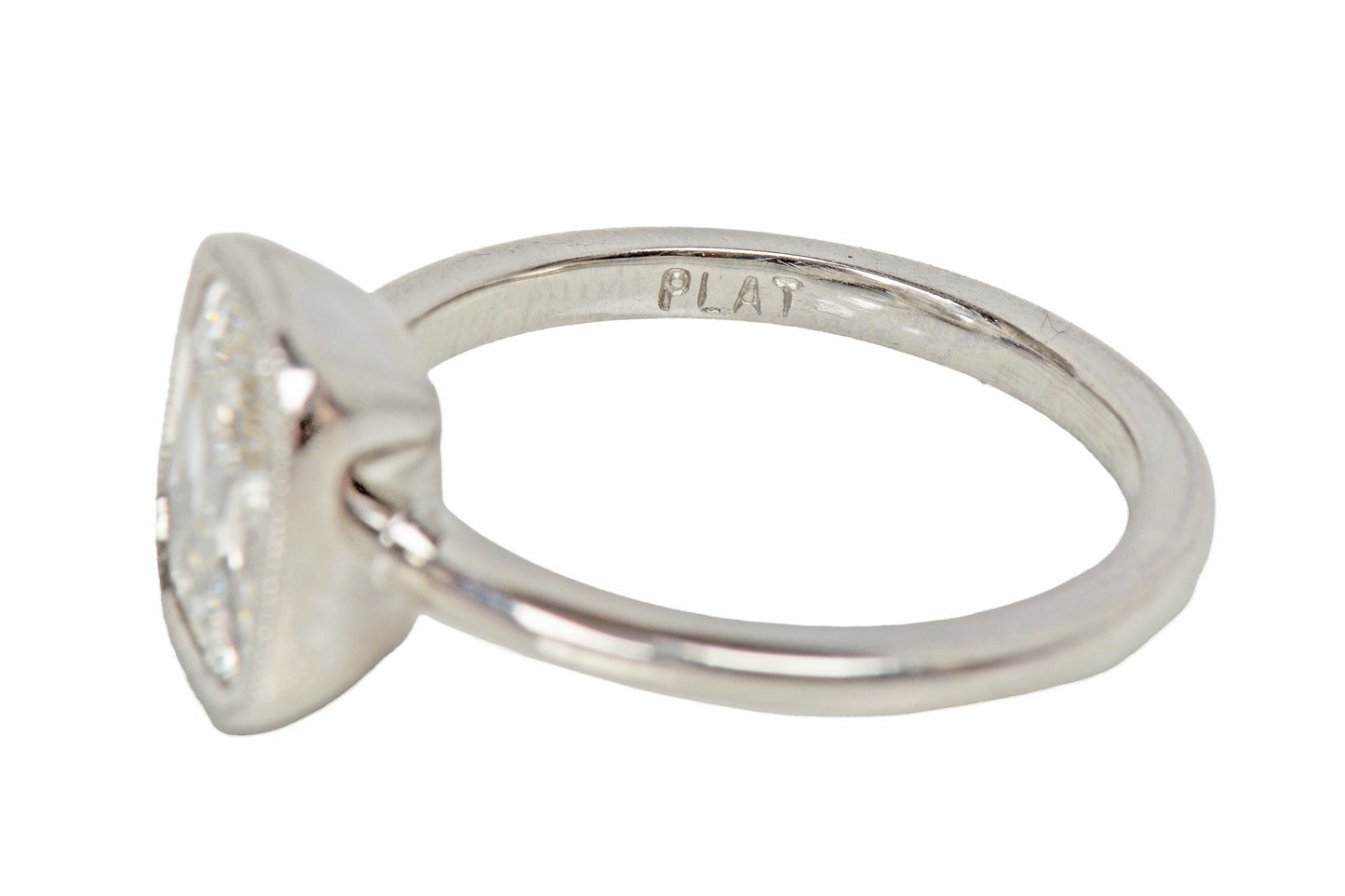 Antique Cushion Cut Diamond Platinum Ring