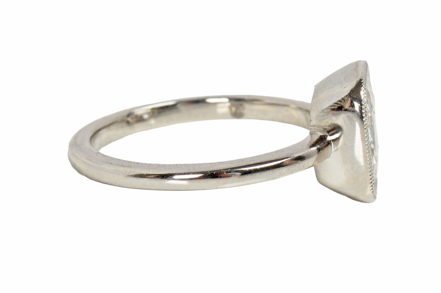 Antique Cushion Cut Diamond Platinum Ring