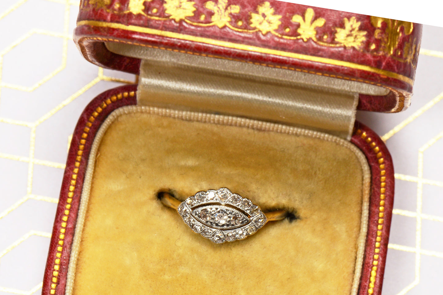 Antique 18k Gold Diamond Engagement Ring c. 1900