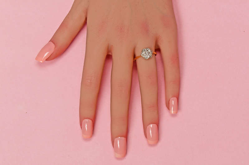 Vintage Low Profile Diamond Engagement Ring