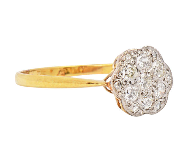 Vintage Low Profile Diamond Engagement Ring