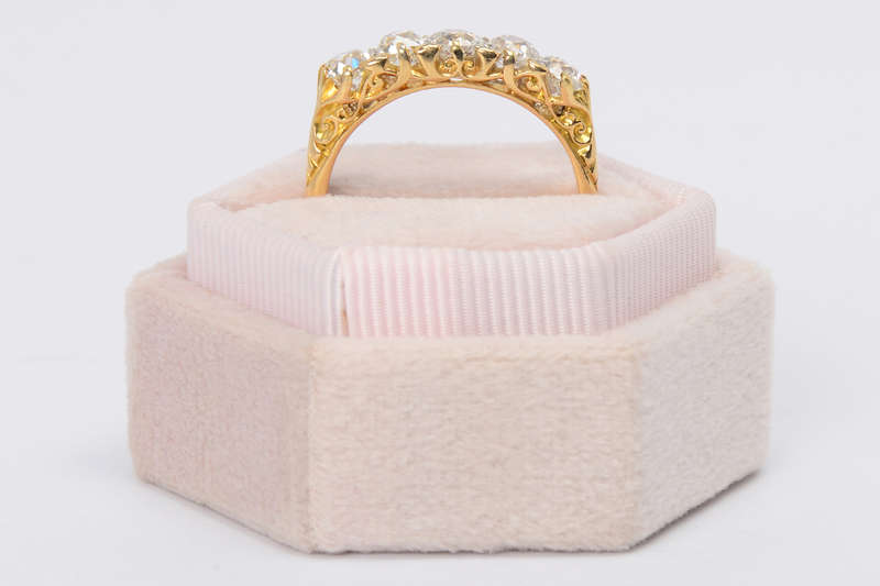 Five of Hearts - Antique Diamond 18k Ring