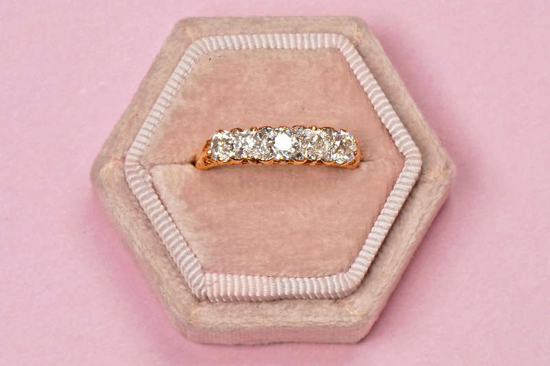 Five of Hearts - Antique Diamond 18k Ring