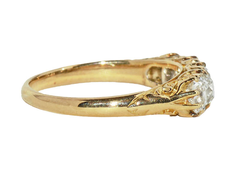 Five of Hearts - Antique Diamond 18k Ring