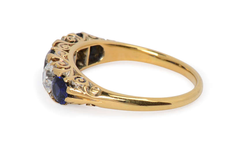 Trip the Light - Antique Diamond Sapphire Ring