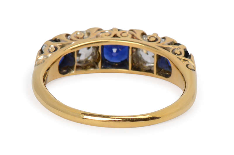 Trip the Light - Antique Diamond Sapphire Ring