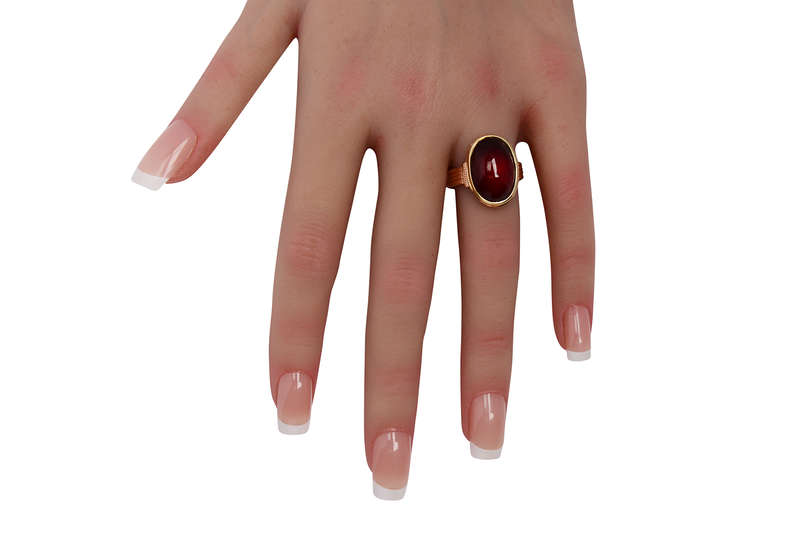 Victorian Warmth - Two Color Gold Garnet Ring