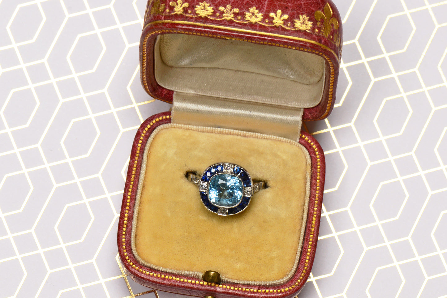 Aquamarine Sapphire Diamond Ring