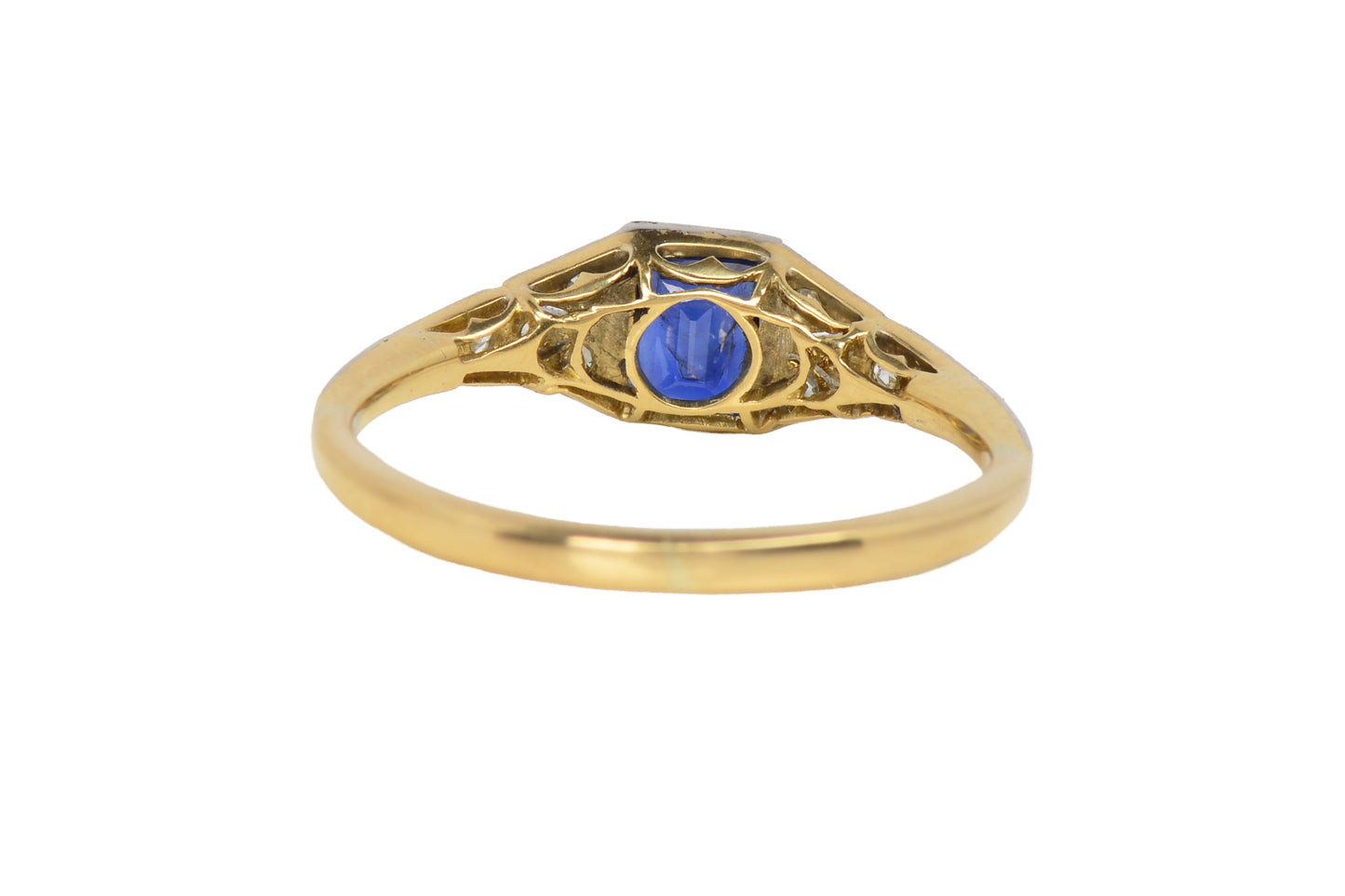 Vintage Art Deco Sapphire Diamond Engagement Ring