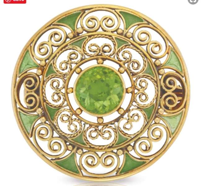 Louis Comfort Tiffany Antique Zircon Brooch