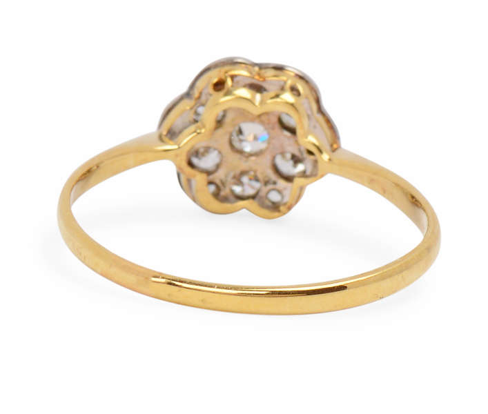 Vintage Low Profile Diamond Engagement Ring