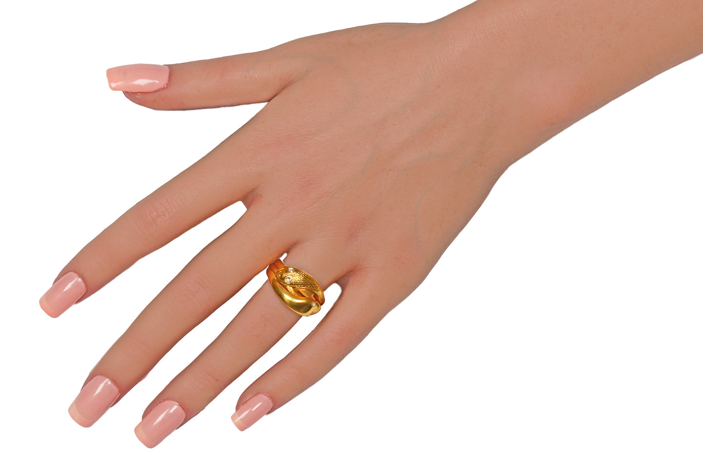 1899 Victorian Weighty Double Snake Ring Diamond