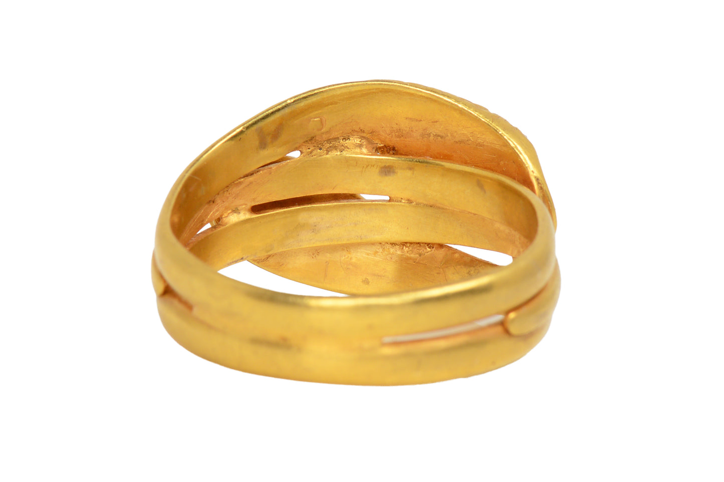 1899 Victorian Weighty Double Snake Ring Diamond