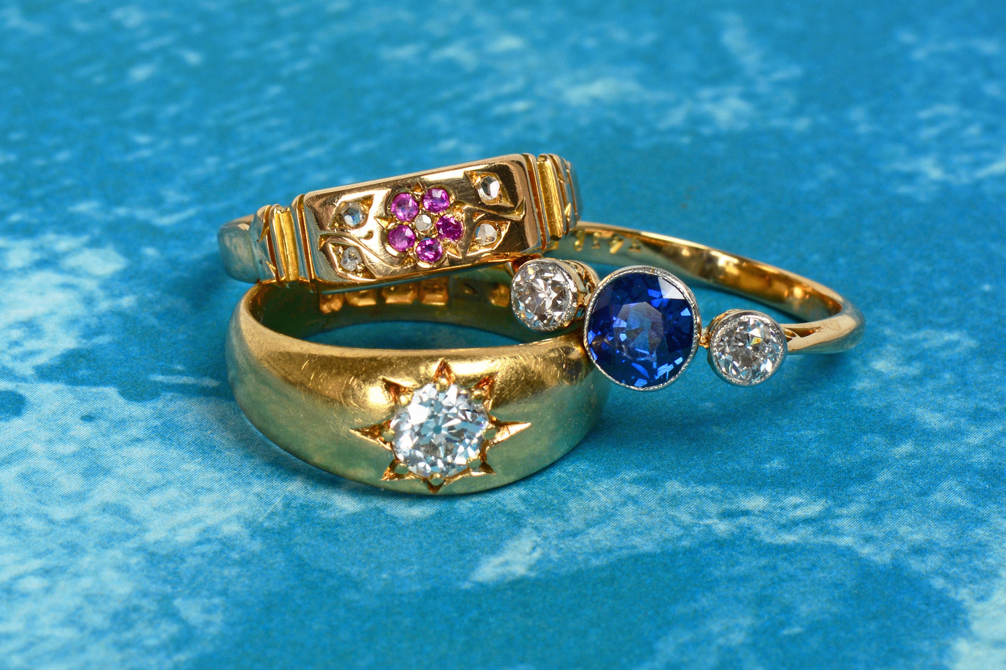 Solitaire Old European Cut 18k Gold Ring From 1899