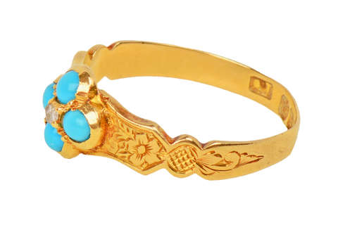 Forget Me Not Turquoise Ring of 1901