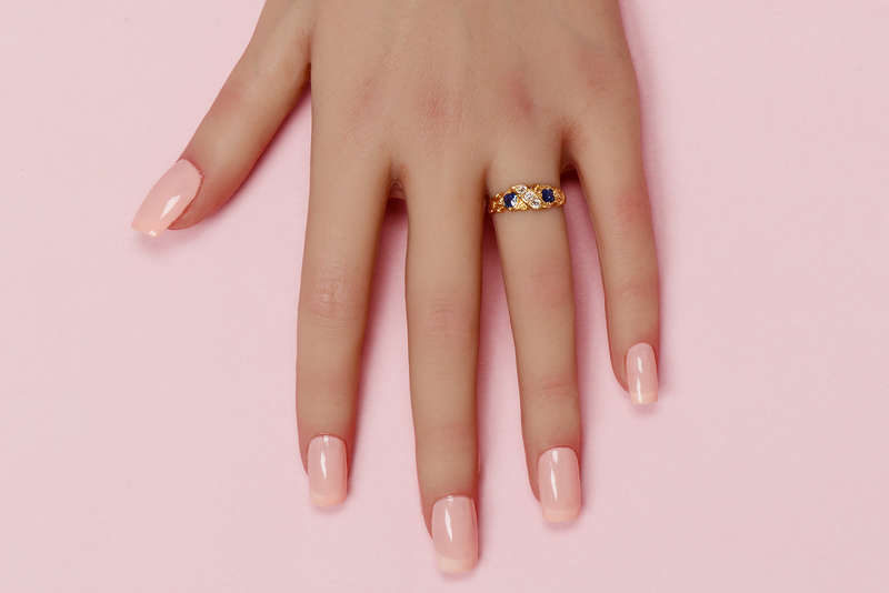 Sapphire Diamond Vintage Gold Ring
