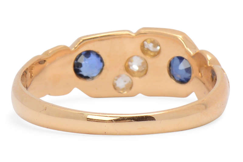 Sapphire Diamond Vintage Gold Ring
