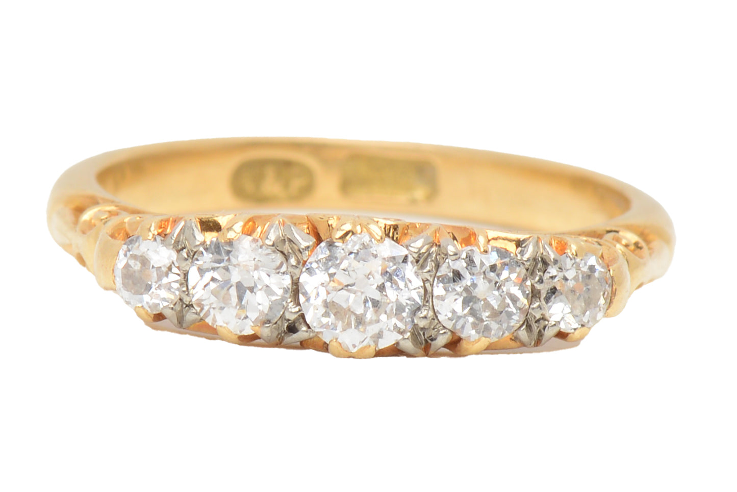 Stacked - Antique Five Diamond Ring in 18k