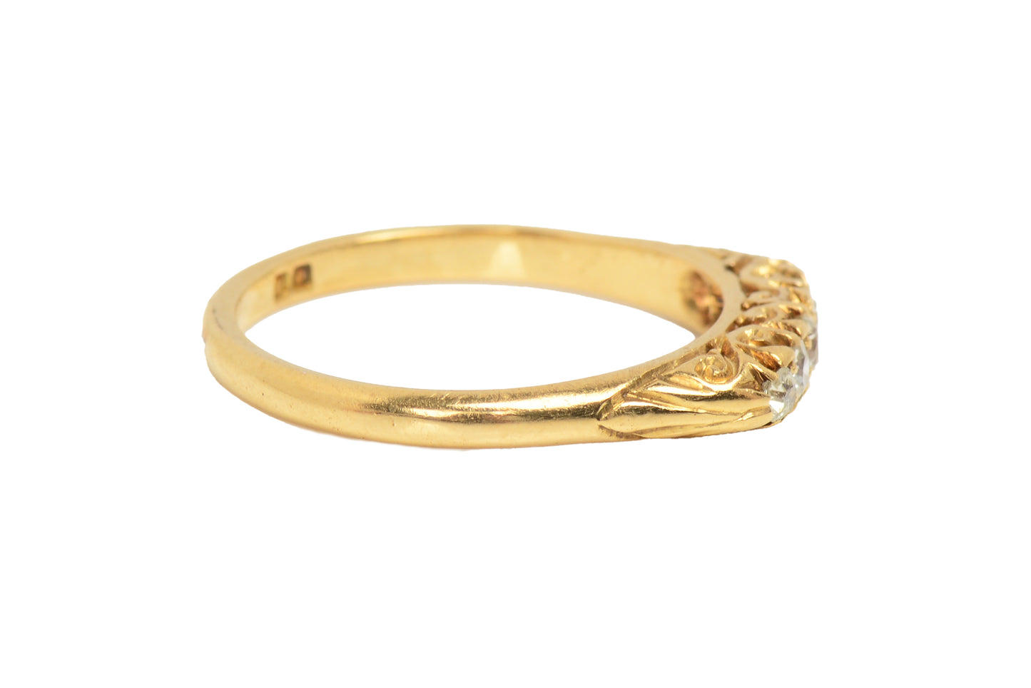Vintage Five Stone Wedding Ring in Gold fromm 1888