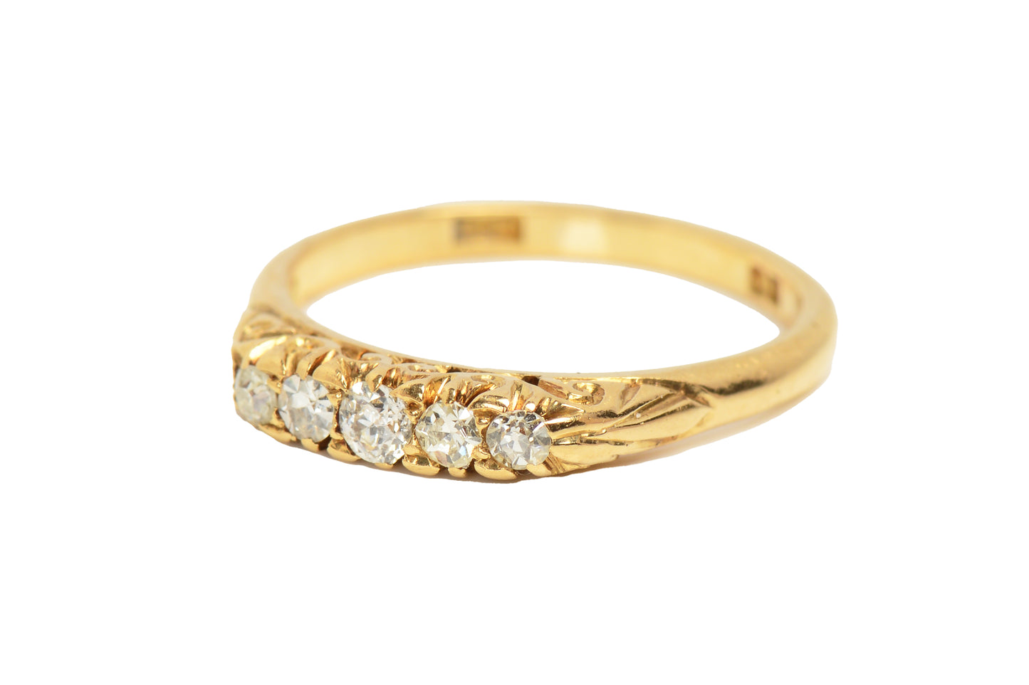 Vintage Five Stone Wedding Ring in Gold fromm 1888