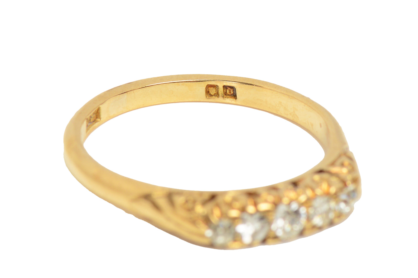 Vintage Five Stone Wedding Ring in Gold fromm 1888