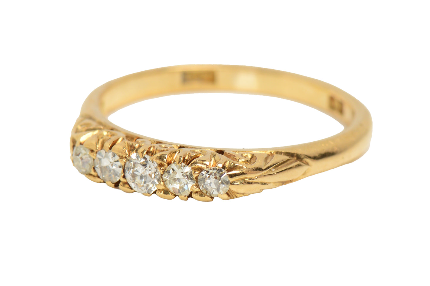 Vintage Five Stone Wedding Ring in Gold fromm 1888