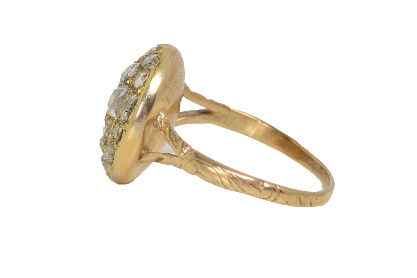 Antique Georgian Ruby and Diamond Cluster RIng